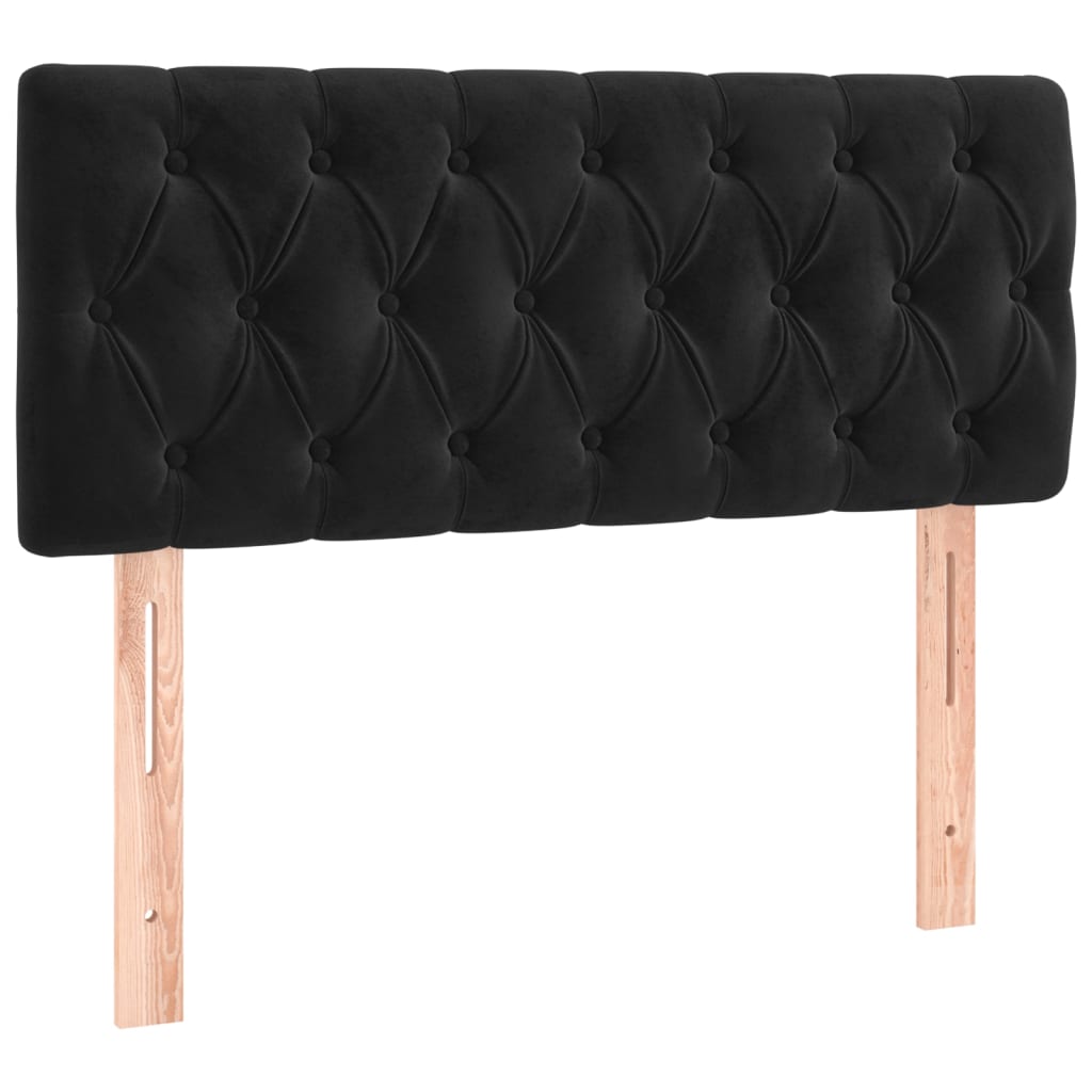 fekete bársony LED-es fejtámla 100 x 7 x 78/88 cm