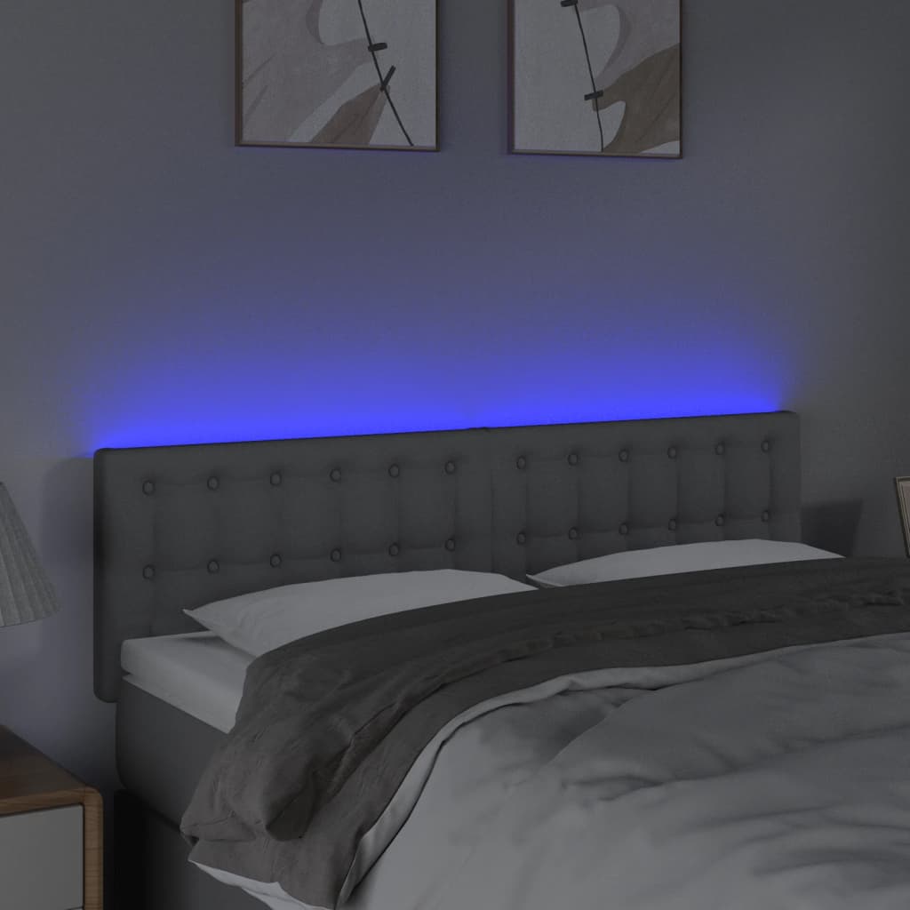 világosszürke szövet LED-es fejtámla 144 x 5 x 78/88 cm
