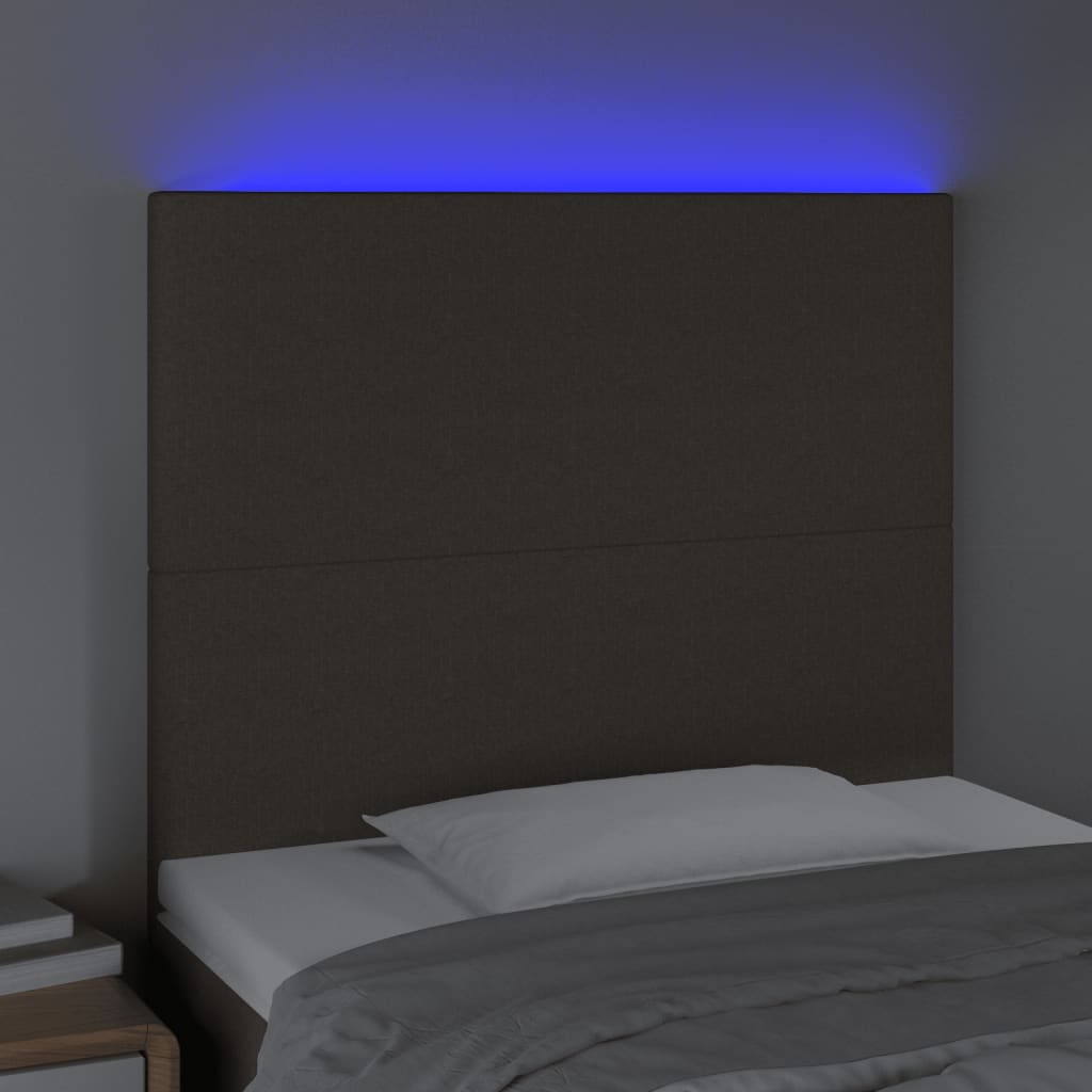 tópszínű szövet LED-es fejtámla 90x5x118/128 cm