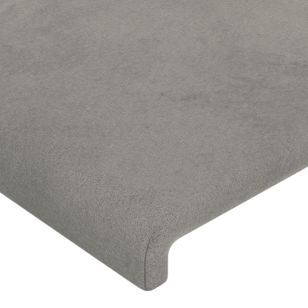 világosszürke bársony LED-es fejtámla 90x5x118/128 cm