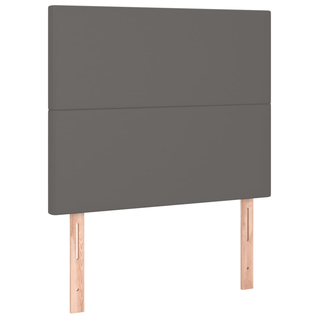 szürke műbőr LED-es fejtámla 90x5x118/128 cm
