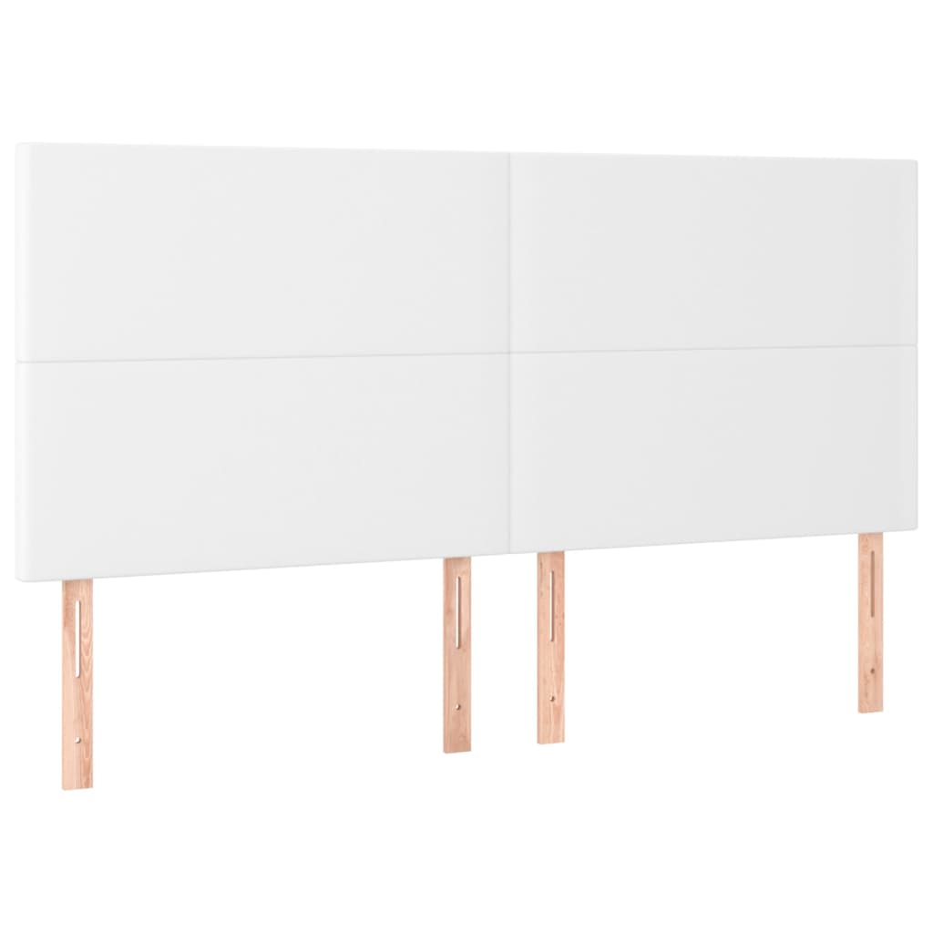 fehér műbőr LED-es fejtámla 180x5x118/128 cm