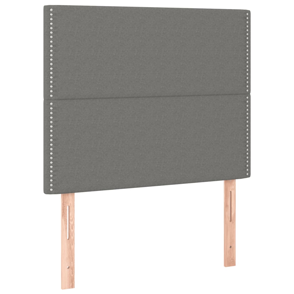 sötétszürke szövet LED-es fejtámla 100x5x118/128 cm