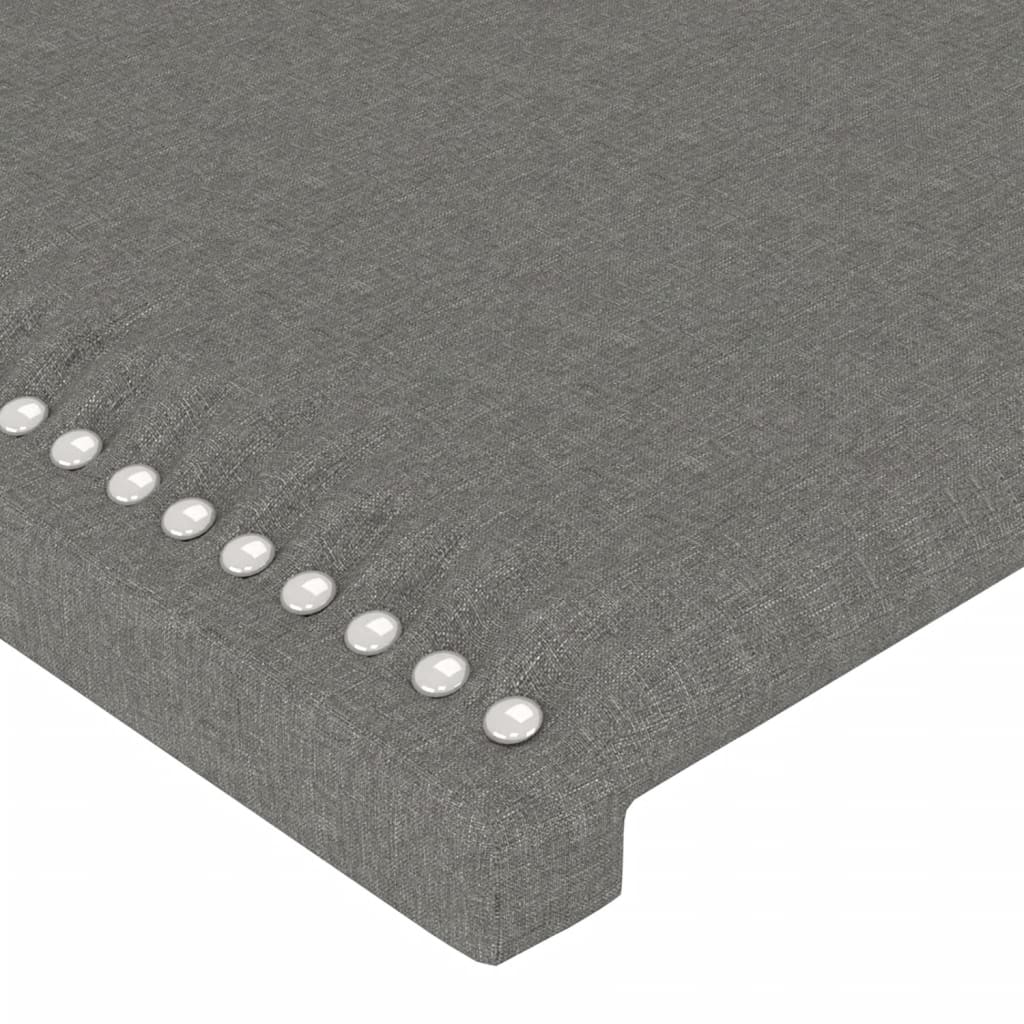 sötétszürke szövet LED-es fejtámla 100x5x118/128 cm