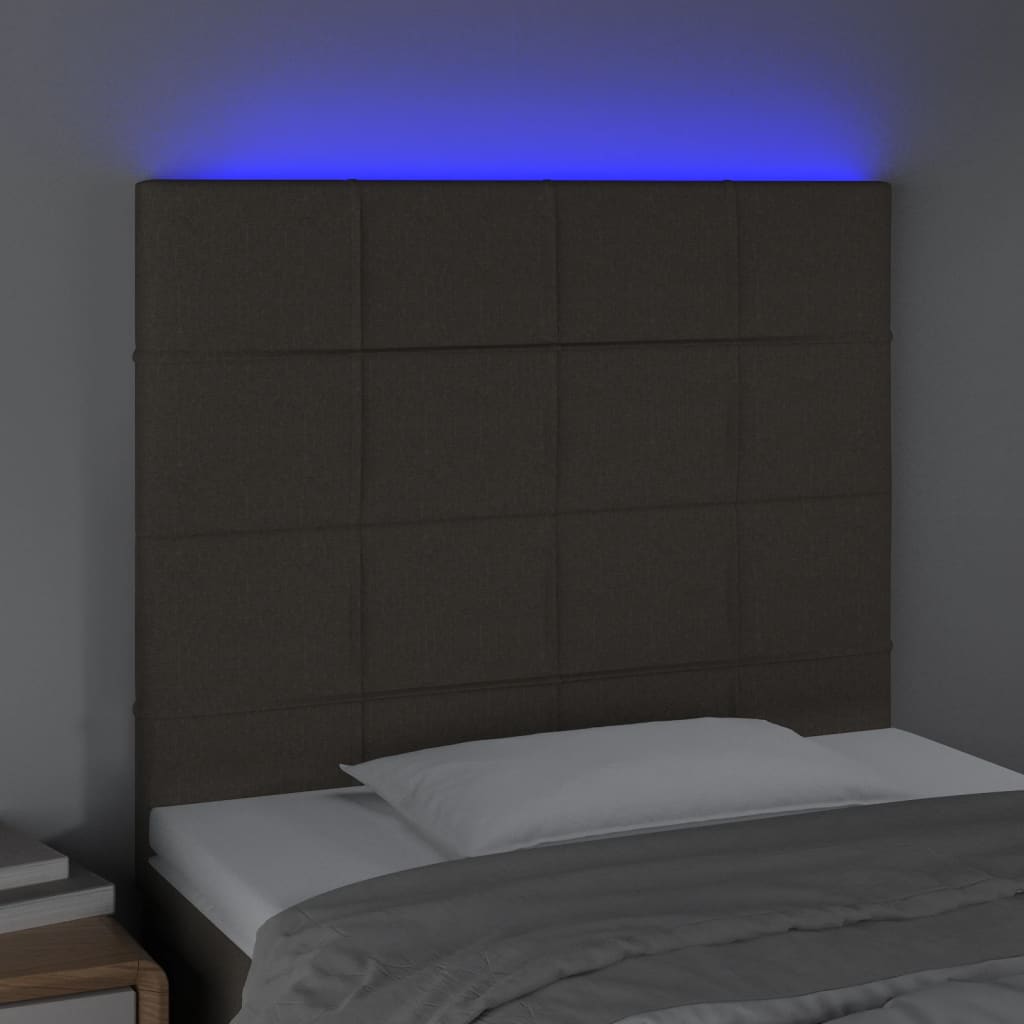 tópszínű szövet LED-es fejtámla 80x5x118/128 cm