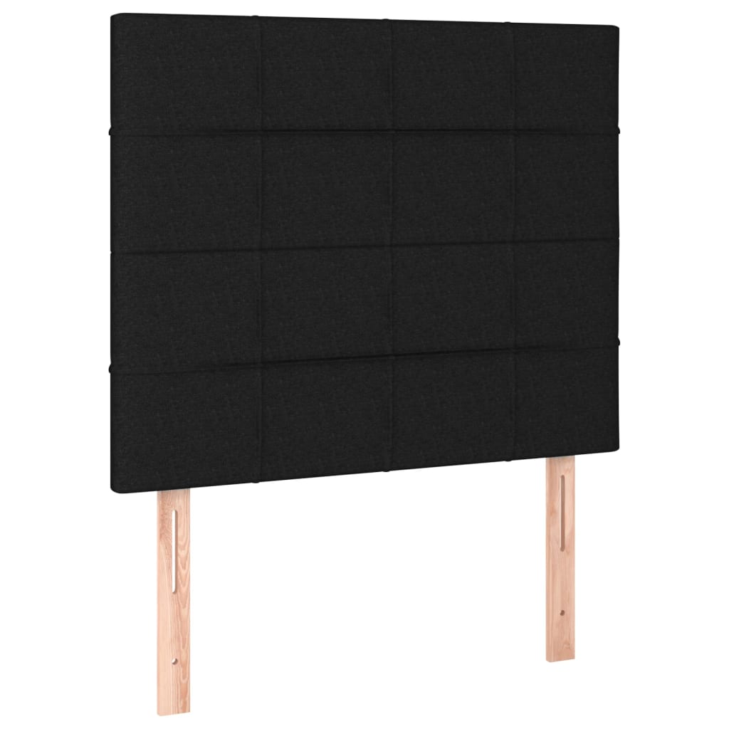 fekete szövet LED-es fejtámla 100x5x118/128 cm