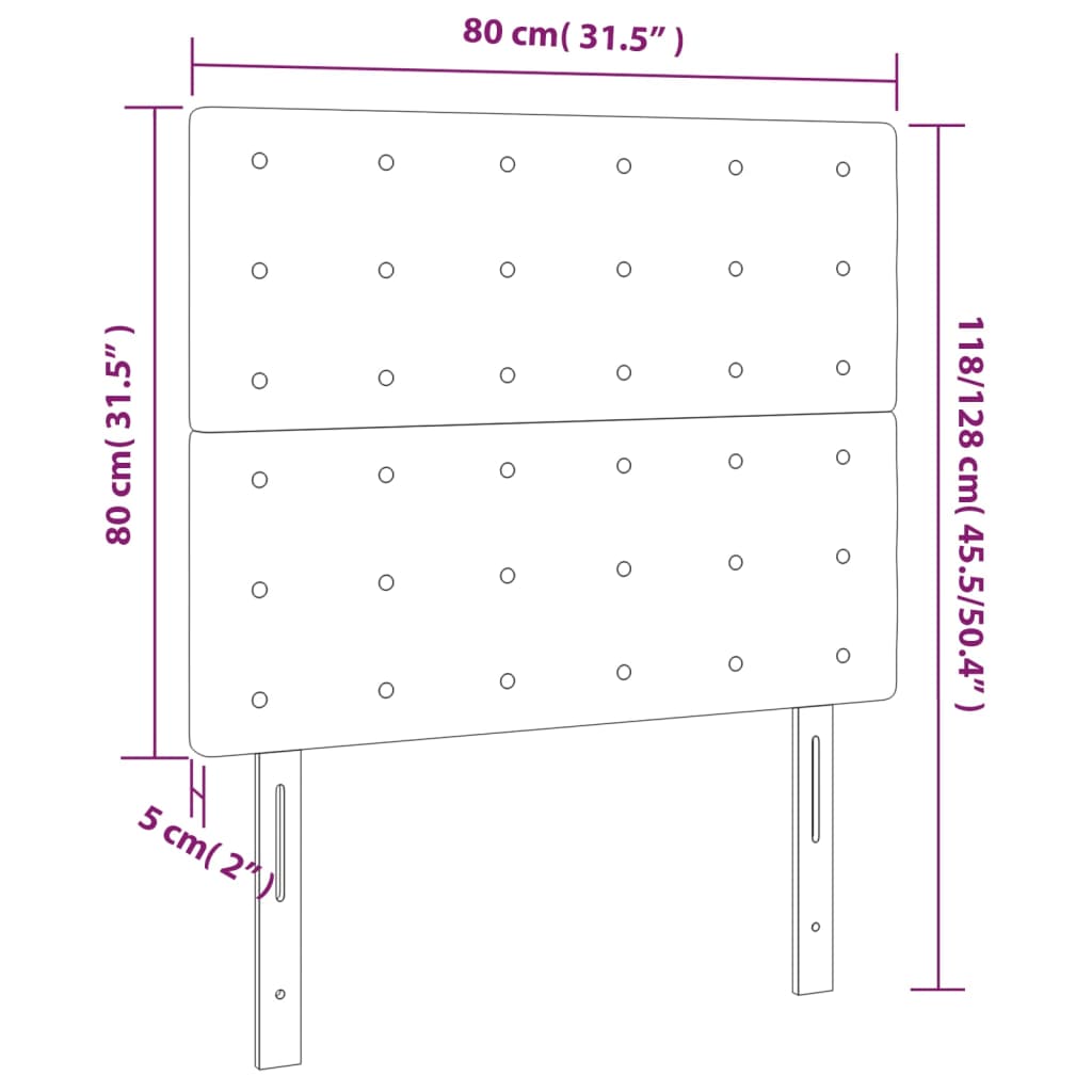 fehér műbőr LED-es fejtámla 80x5x118/128 cm