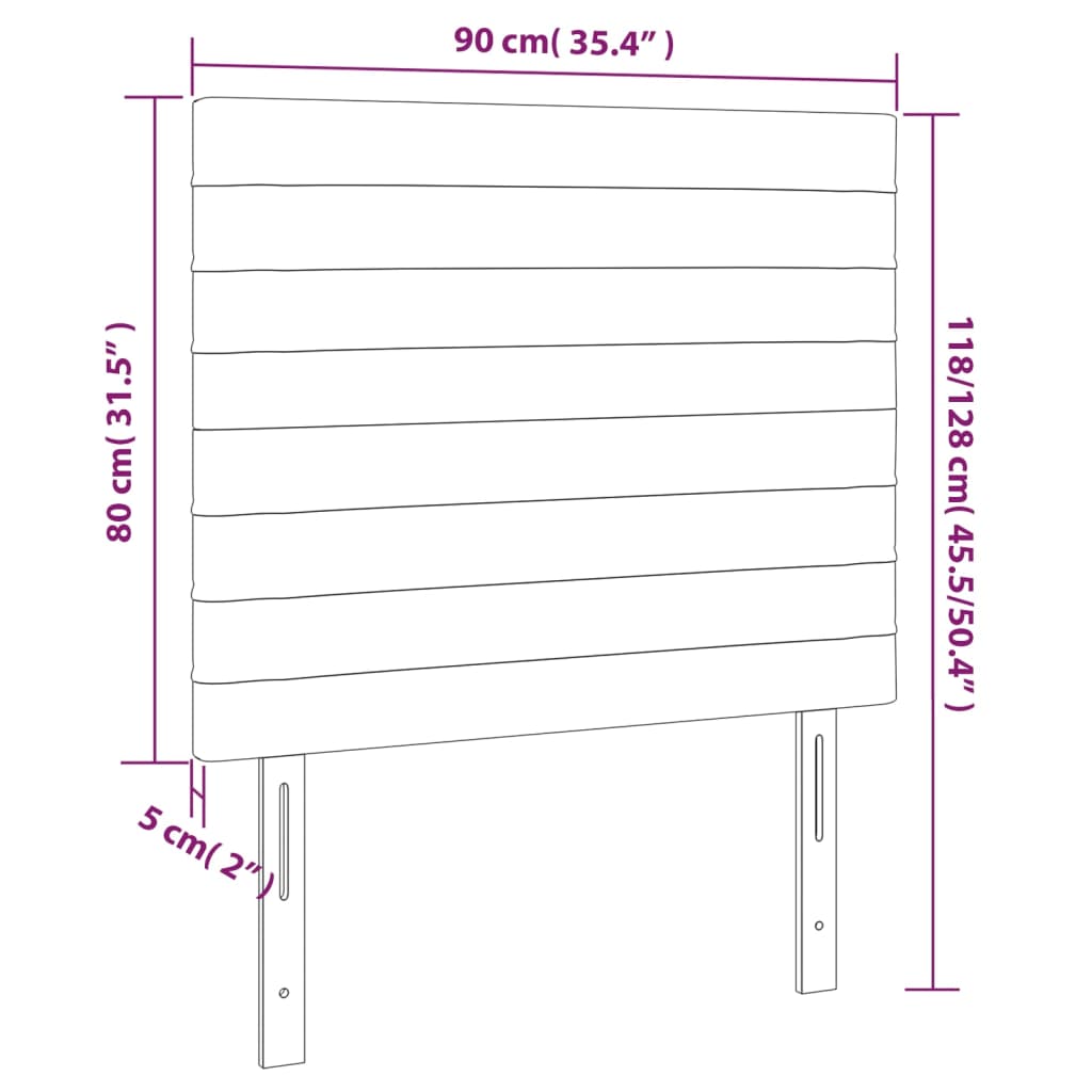 világosszürke szövet LED-es fejtámla 90x5x118/128 cm
