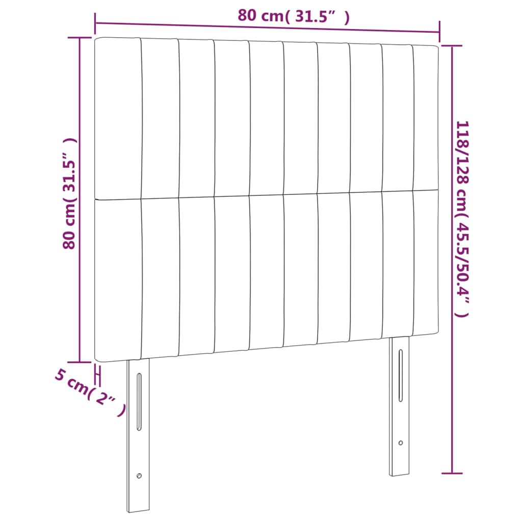 világosszürke szövet LED-es fejtámla 80x5x118/128 cm