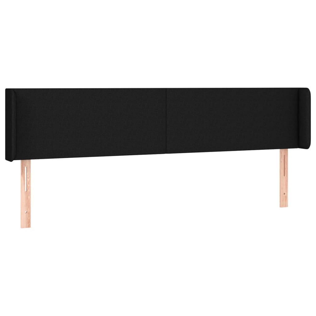 fekete szövet LED-es fejtámla 203 x 16 x 78/88 cm