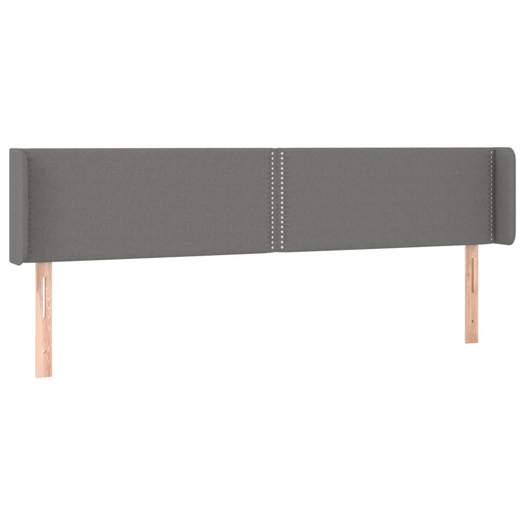 sötétszürke szövet LED-es fejtámla 203 x 16 x 78/88 cm