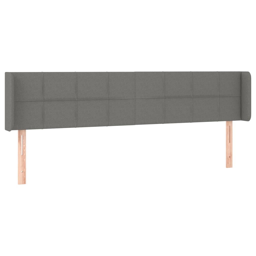 sötétszürke szövet LED-es fejtámla 163 x 16 x 78/88 cm