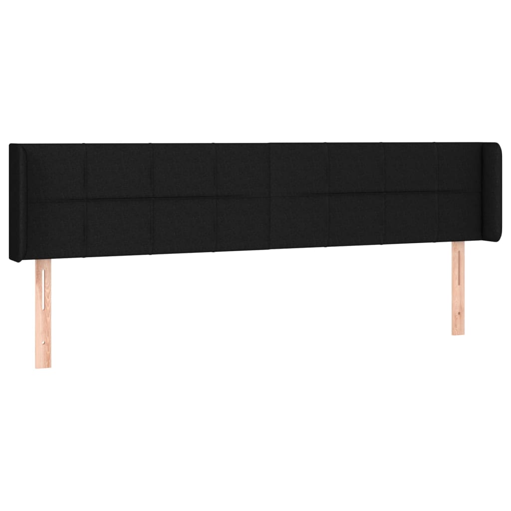fekete szövet LED-es fejtámla 203 x 16 x 78/88 cm