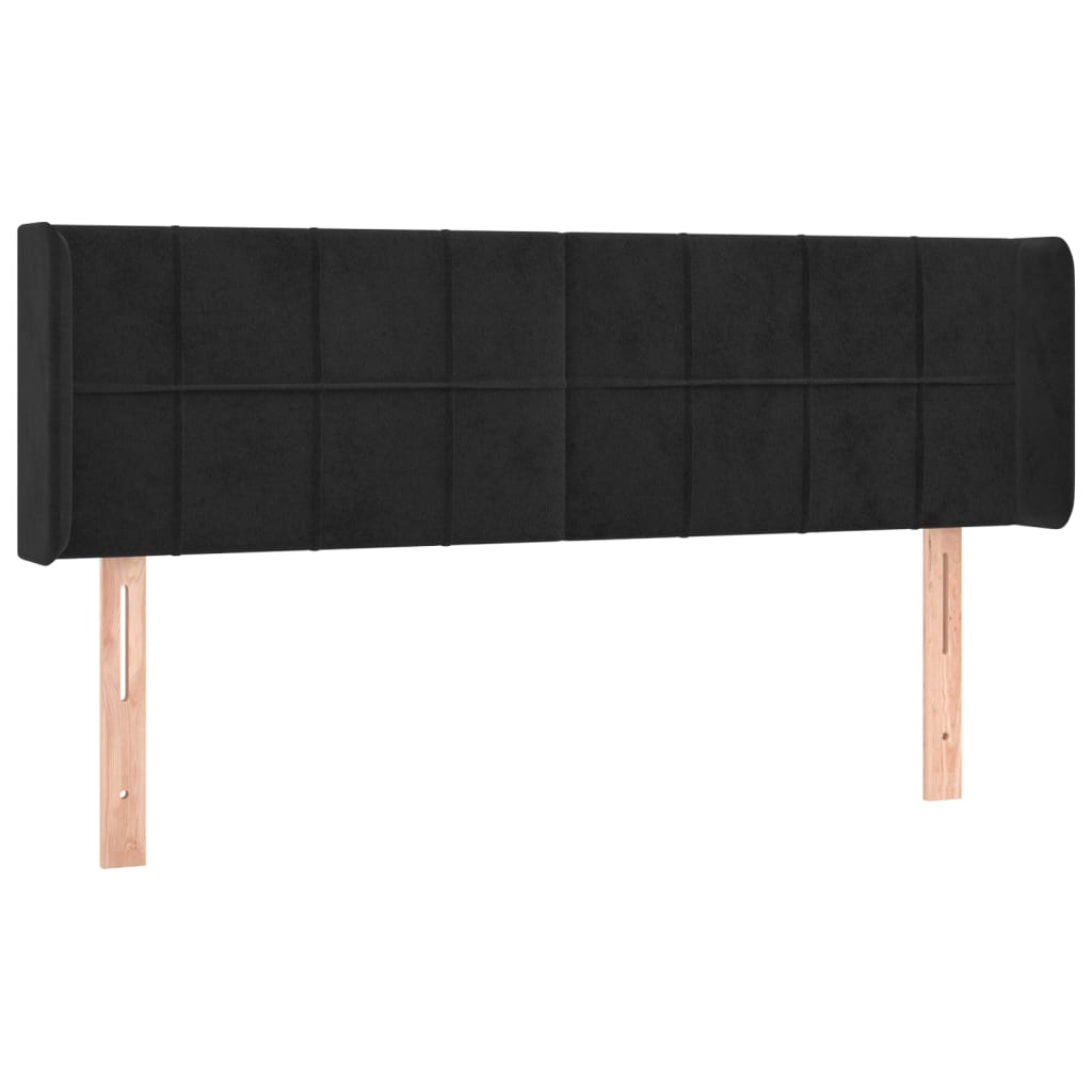 fekete bársony LED-es fejtámla 147 x 16 x 78/88 cm