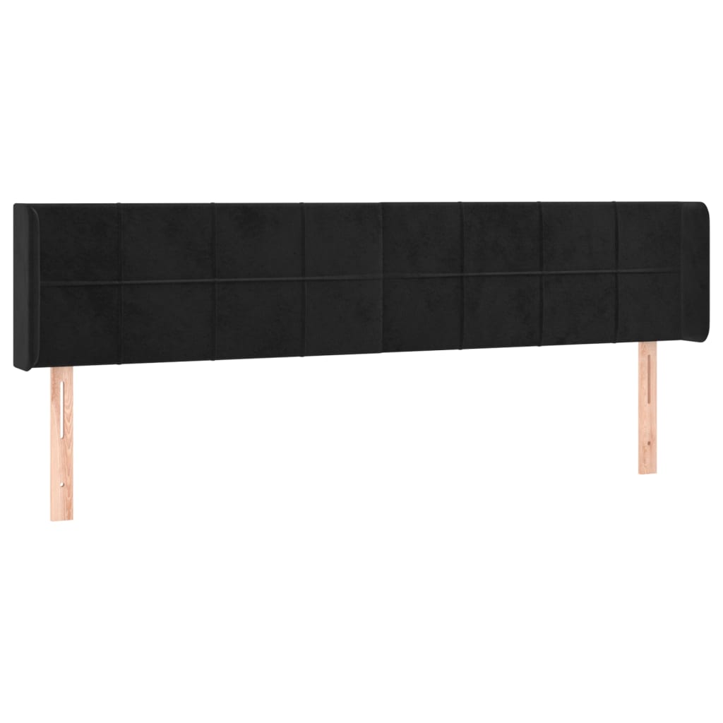 fekete bársony LED-es fejtámla 183 x 16 x 78/88 cm