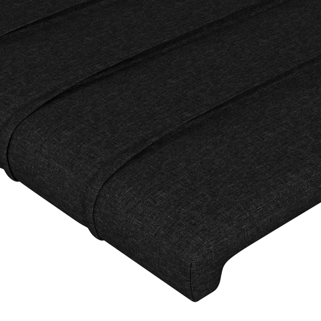 fekete szövet LED-es fejtámla 83 x 16 x 78/88 cm