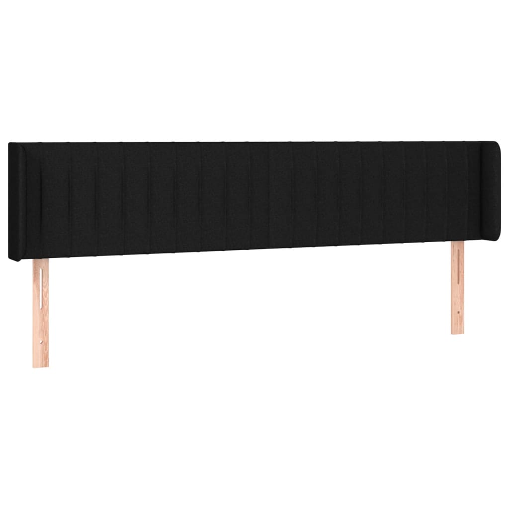 fekete szövet LED-es fejtámla 183 x 16 x 78/88 cm