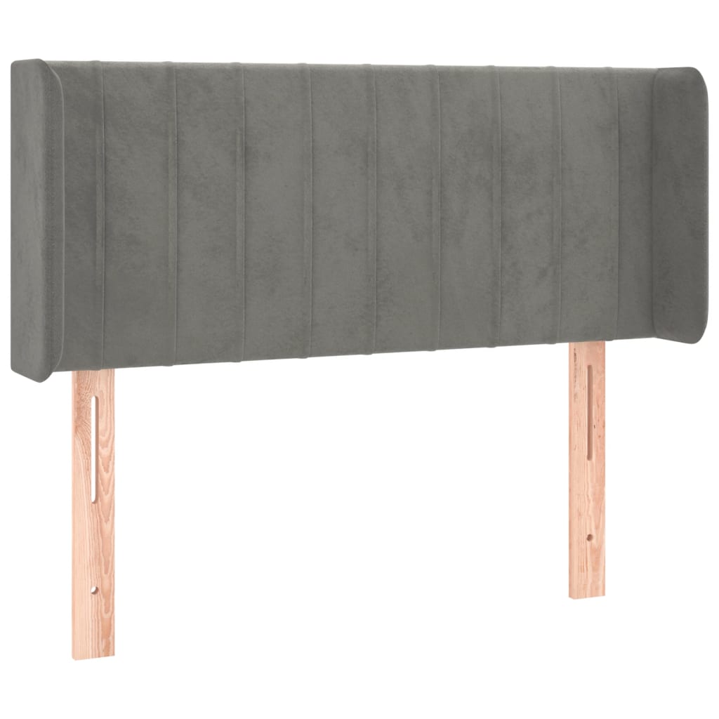 világosszürke bársony LED-es fejtámla 103 x 16 x 78/88 cm