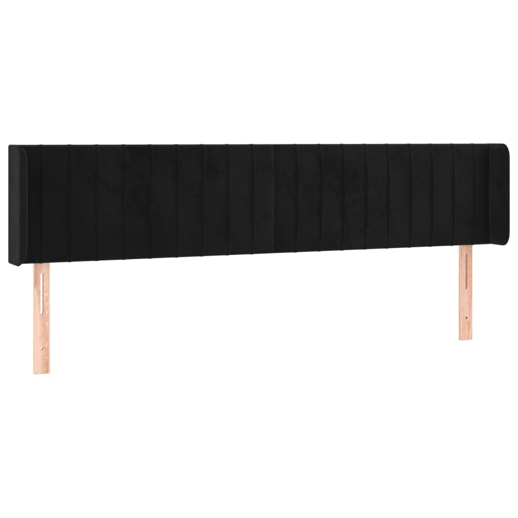 fekete bársony LED-es fejtámla 183 x 16 x 78/88 cm