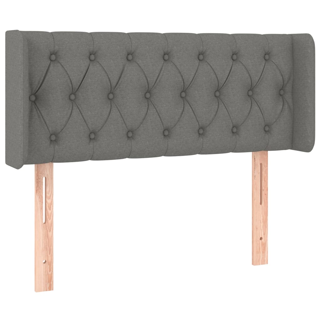 sötétszürke szövet LED-es fejtámla 103 x 16 x 78/88 cm