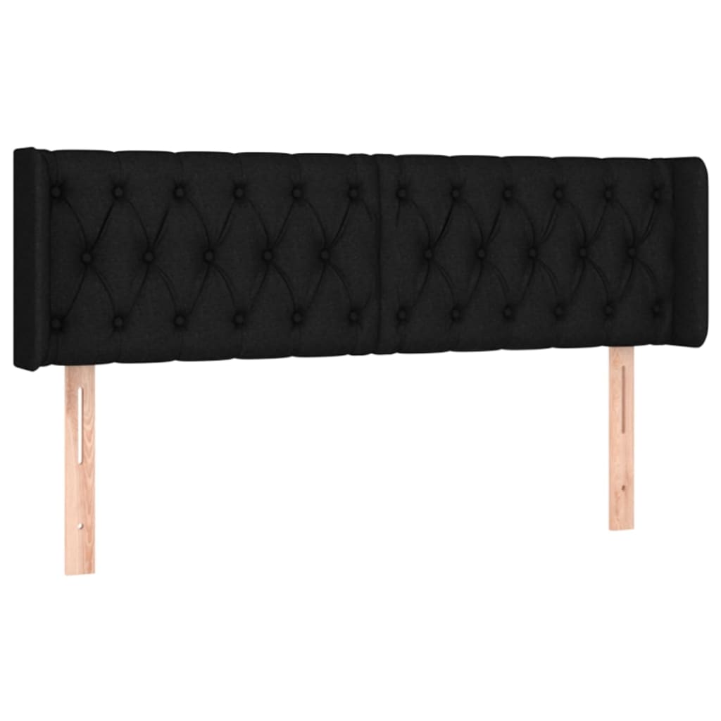 fekete szövet LED-es fejtámla 163 x 16 x 78/88 cm