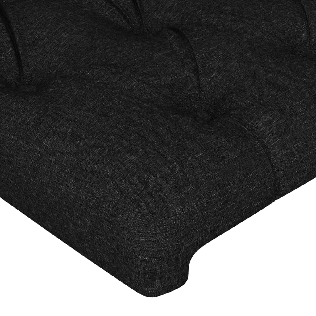 fekete szövet LED-es fejtámla 163 x 16 x 78/88 cm