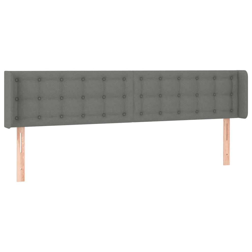 sötétszürke szövet LED-es fejtámla 203 x 16 x 78/88 cm
