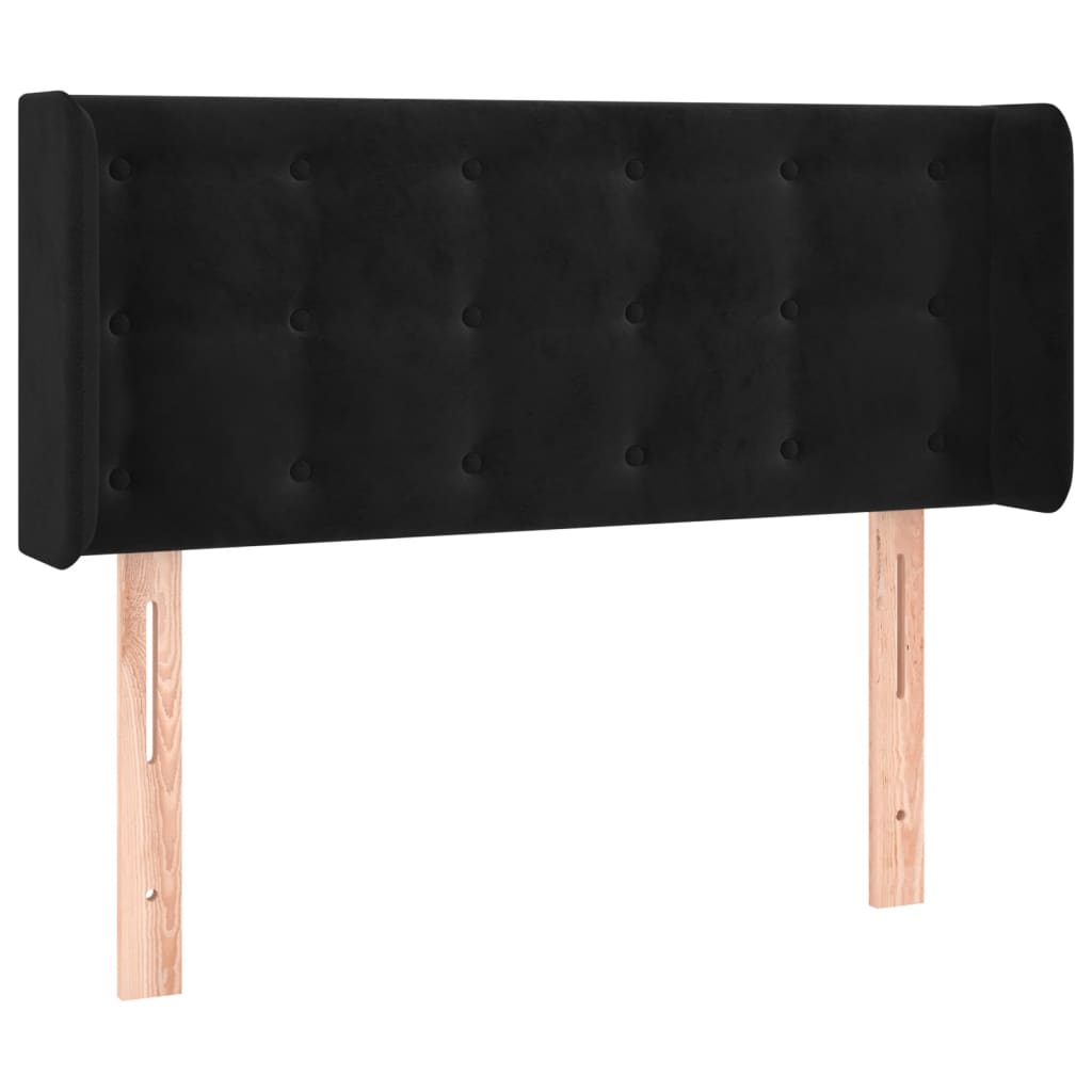 fekete bársony LED-es fejtámla 83 x 16 x 78/88 cm