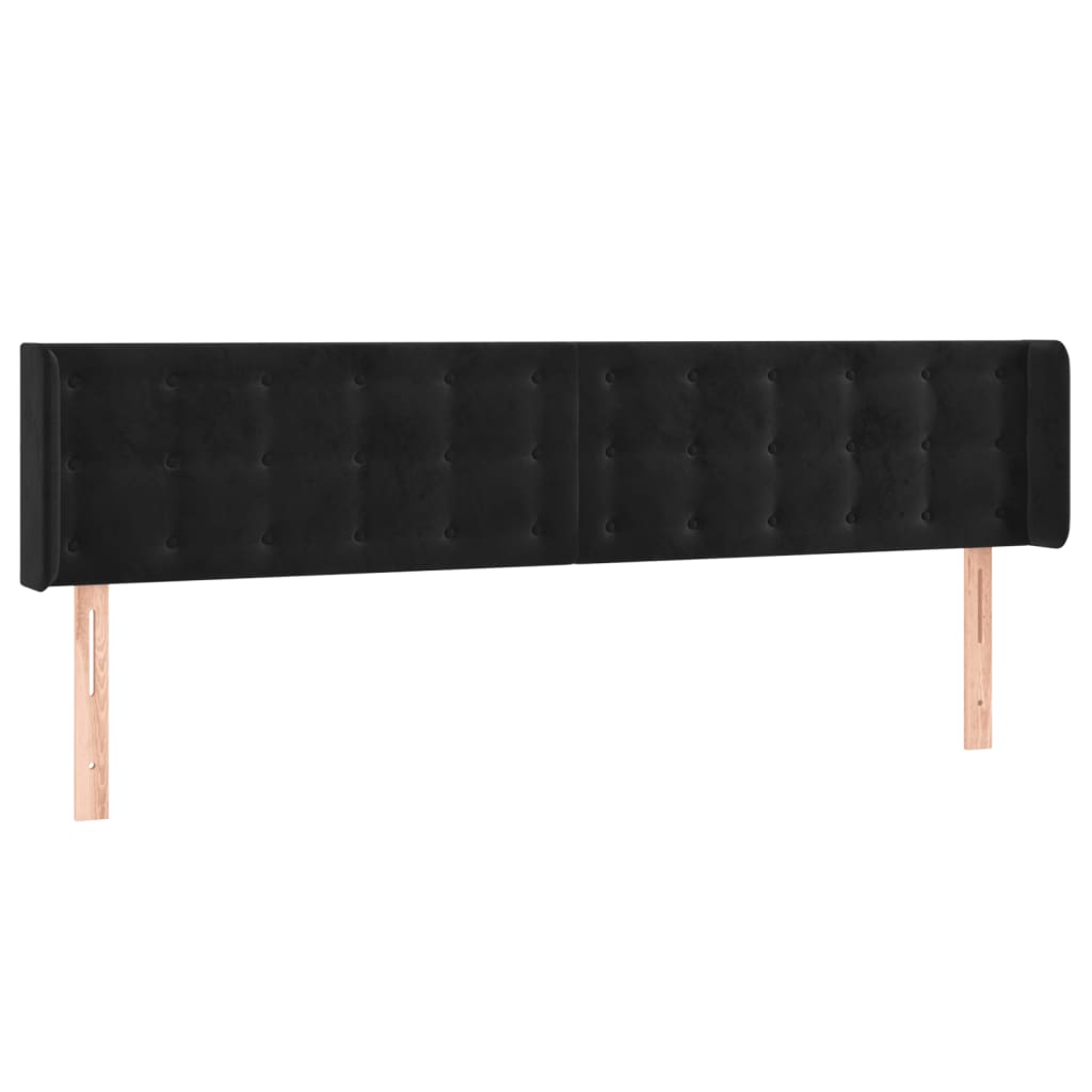 fekete bársony LED-es fejtámla 203 x 16 x 78/88 cm