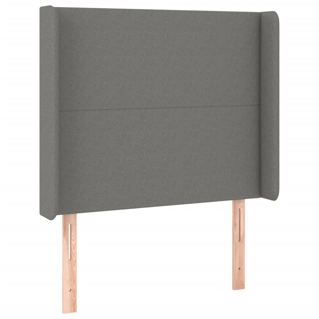 sötétszürke szövet LED-es fejtámla 93x16x118/128 cm