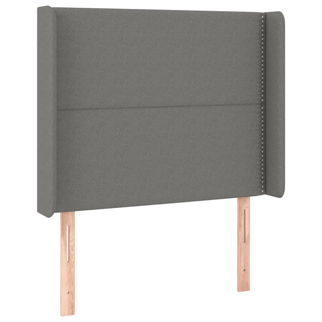 sötétszürke szövet LED-es fejtámla 103x16x118/128 cm