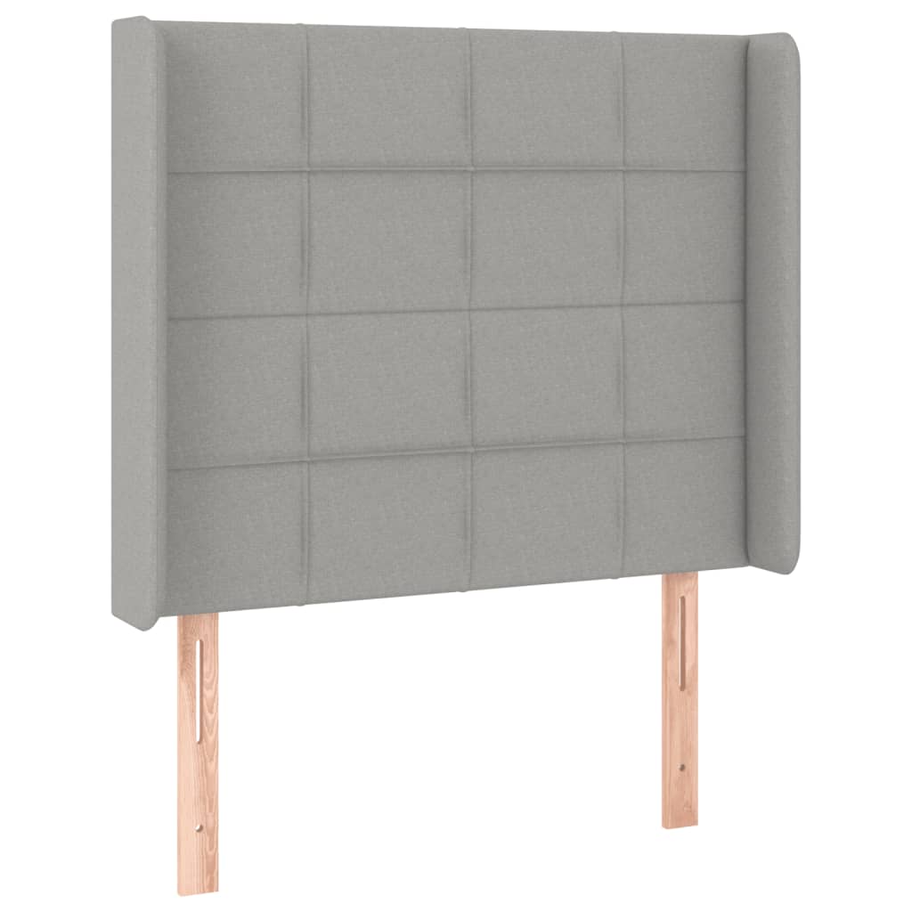 világosszürke szövet LED-es fejtámla 93x16x118/128 cm