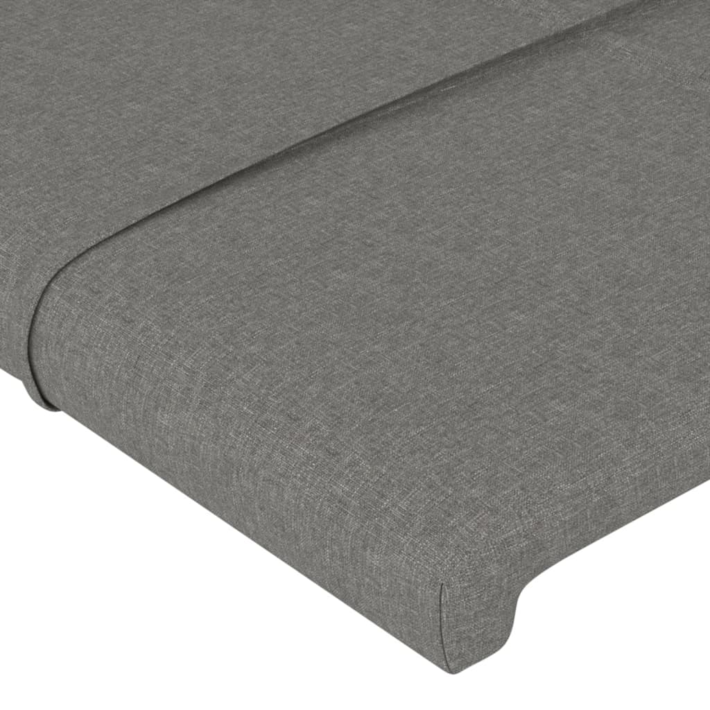sötétszürke szövet LED-es fejtámla 103x16x118/128 cm
