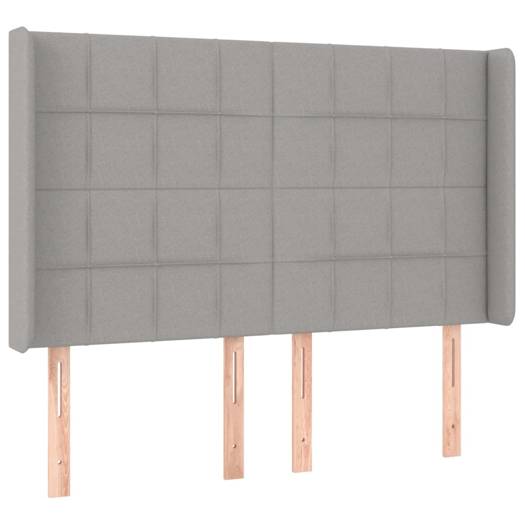 világosszürke szövet LED-es fejtámla 147x16x118/128 cm