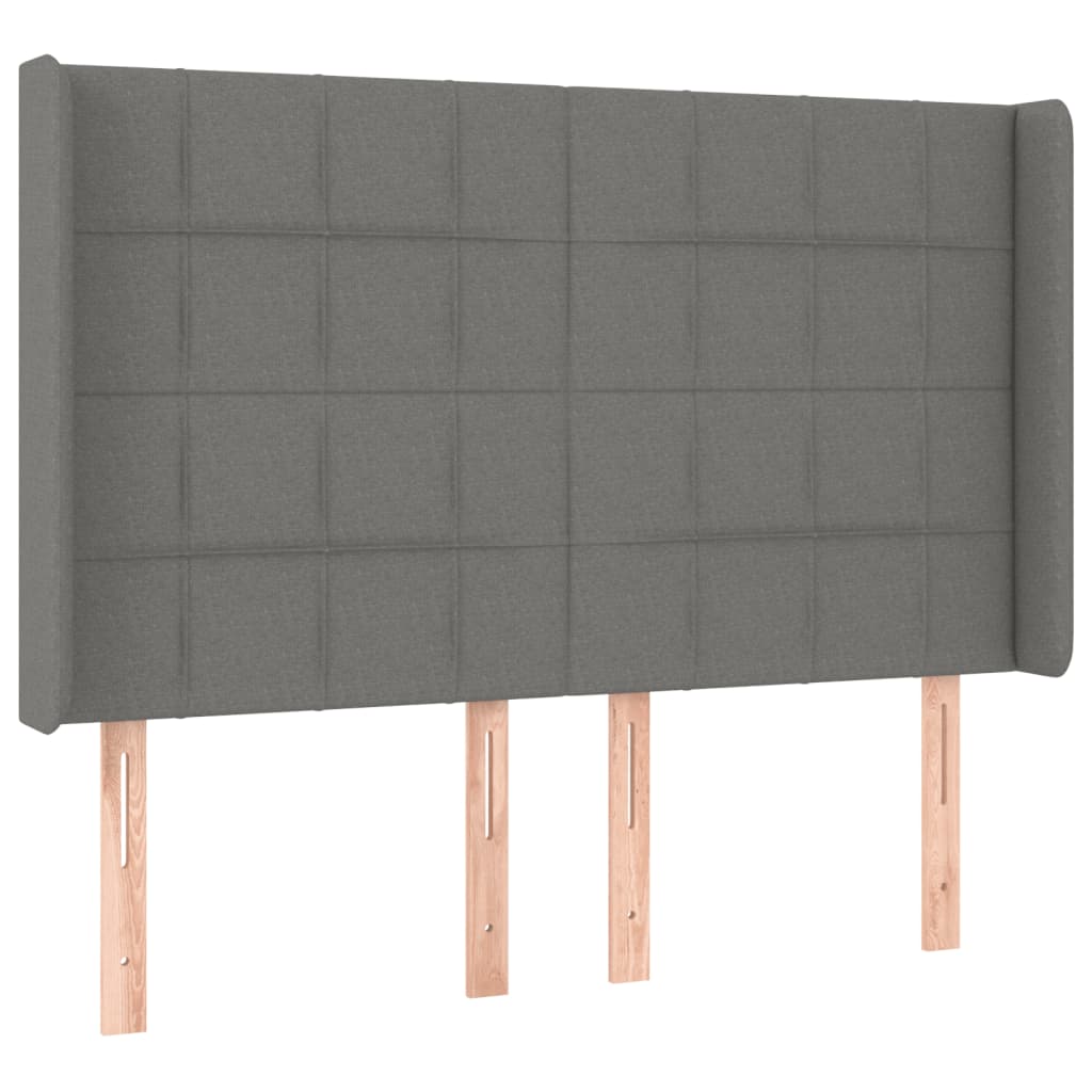 sötétszürke szövet LED-es fejtámla 147x16x118/128 cm