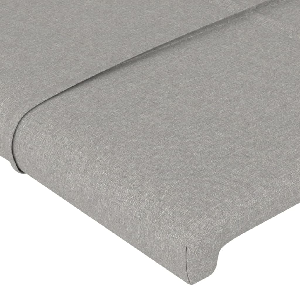 világosszürke szövet LED-es fejtámla 163x16x118/128 cm