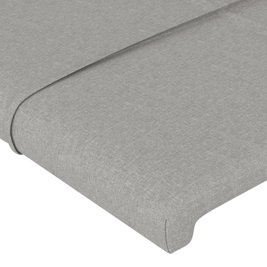világosszürke szövet LED-es fejtámla 203x16x118/128 cm