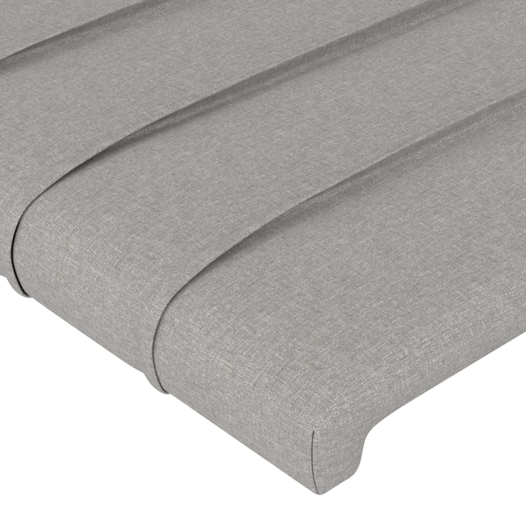 világosszürke szövet LED-es fejtámla 93x16x118/128 cm