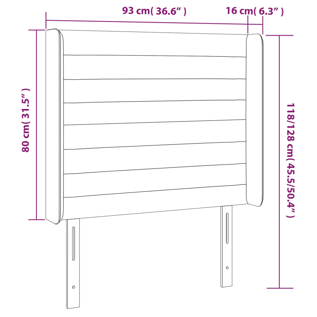 világosszürke szövet LED-es fejtámla 93x16x118/128 cm