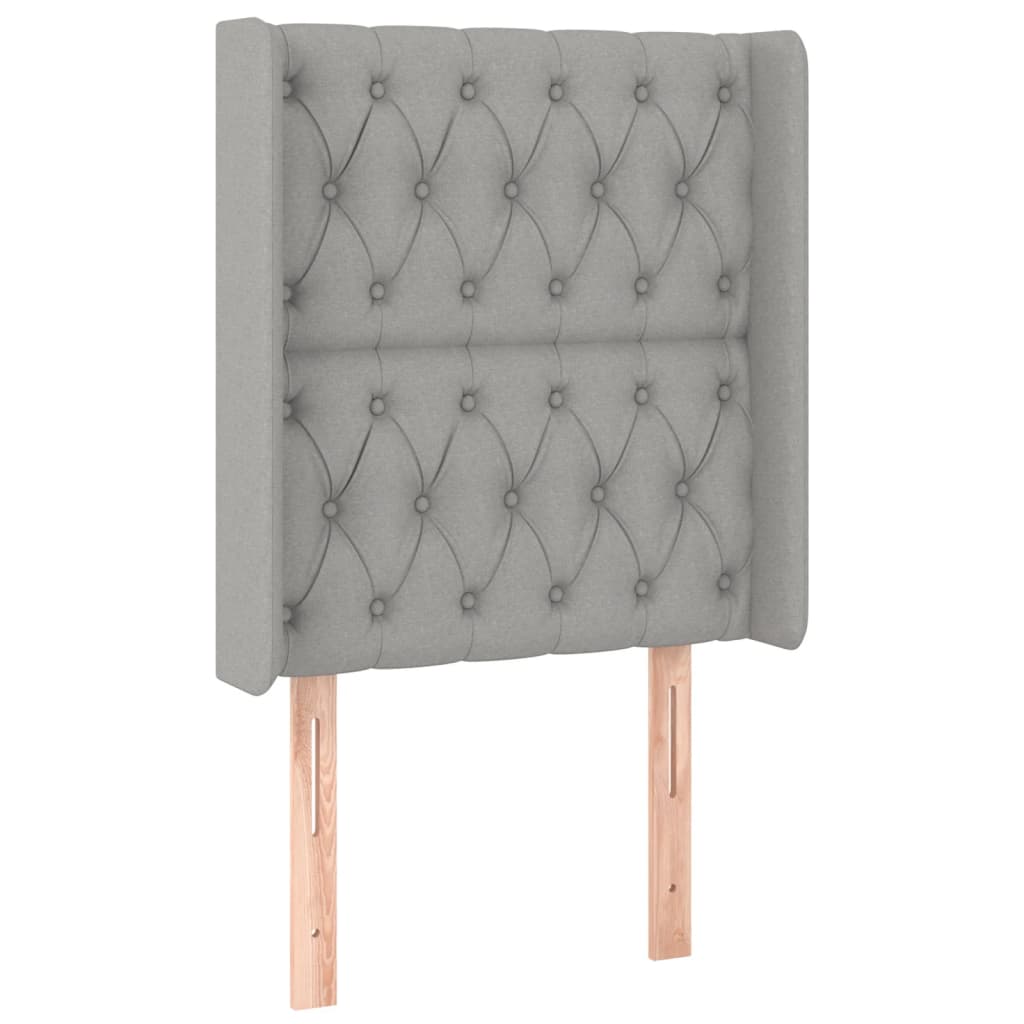 világosszürke szövet LED-es fejtámla 83x16x118/128 cm