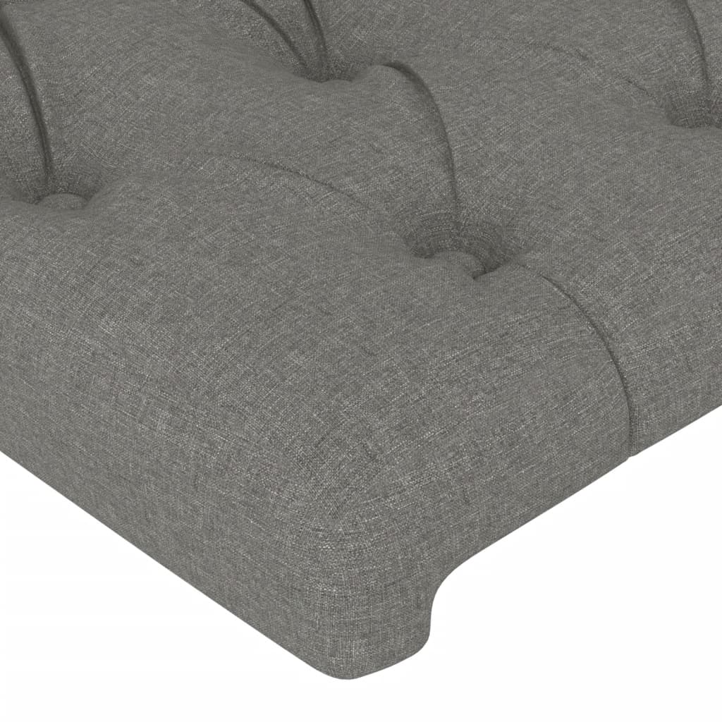 sötétszürke szövet LED-es fejtámla 83x16x118/128 cm
