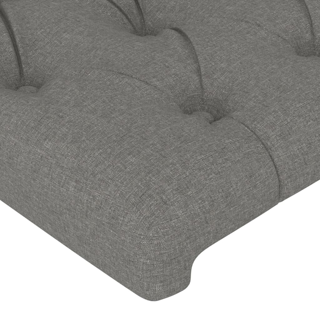 sötétszürke szövet LED-es fejtámla 93x16x118/128 cm
