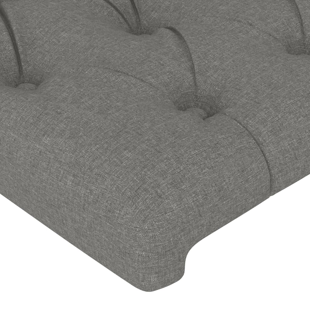 sötétszürke szövet LED-es fejtámla 103x16x118/128 cm