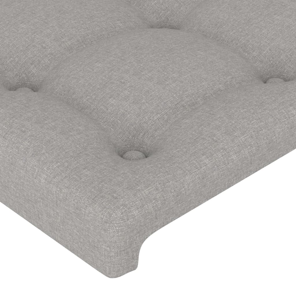 világosszürke szövet LED-es fejtámla 83x16x118/128 cm