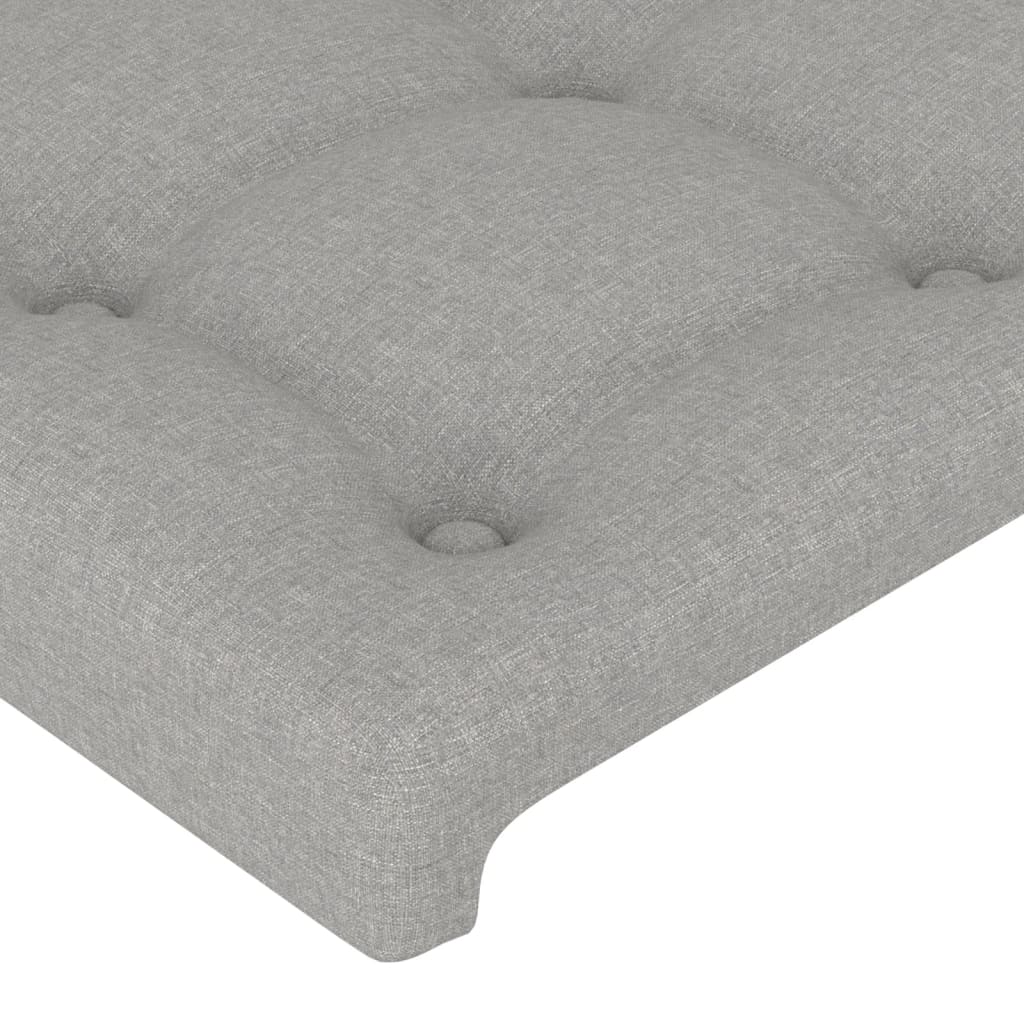 világosszürke szövet LED-es fejtámla 93x16x118/128 cm