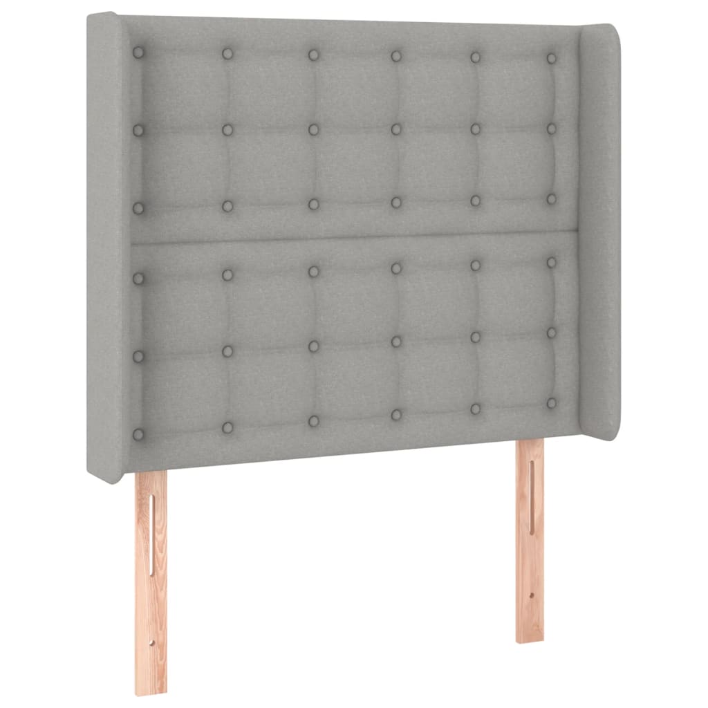 világosszürke szövet LED-es fejtámla 103x16x118/128 cm