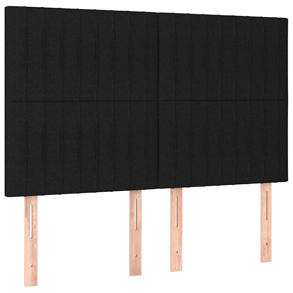 fekete szövet rugós ágy matraccal 140 x 190 cm