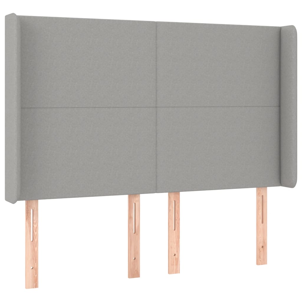 sötétszürke szövet rugós és LED-es ágy matraccal 140x190 cm