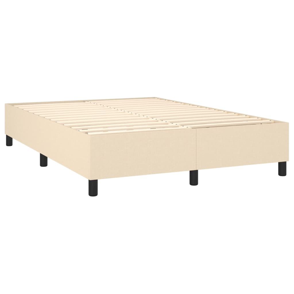 krémszínű szövet rugós és LED-es ágy matraccal 140x190cm