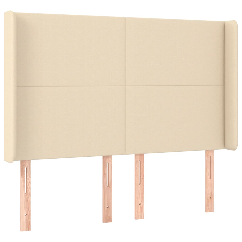 krémszínű szövet rugós és LED-es ágy matraccal 140x190cm